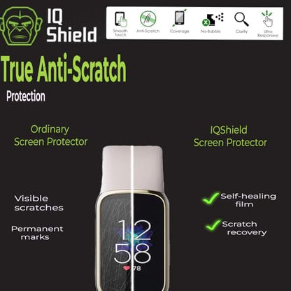 IQShield 6 Pack Screen Protector for Fitbit Luxe, Easy Install, Ultra Thin, Anti-Scratch, Anti-Bubble, Clear TPU Film - size: 0.75 INCH