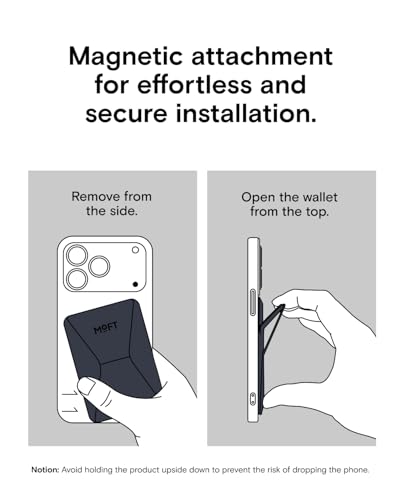 MOFT Magnetic Wallet Stand Compatible with iPhone 17/16/15/14/13/12 Series, Angle Adjustment & Magsafe Compatible MOVAS Phone Stand,Navy Blue - color: Navy Blue, size: Standard