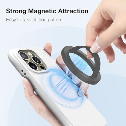 Magnetic Silicone Phone Grip | Super Strong Magnetic Design, 360° Rotation, Comfortable Grip, Compatible with iPhone 16/15/14/13/12 Series, Perfect for Selfies and Watching Videos (Dark Green) - color: Dark Green