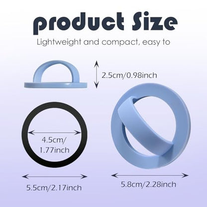 Magnetic Silicone Ring Grip Phone Holder, Rotating Finger Loop Ring Grip Holder, Soft and Portable, Strong Magnetic Attraction, Compatible with Magsafe for iPhone and Samsung Case (Purple) - color: Purple