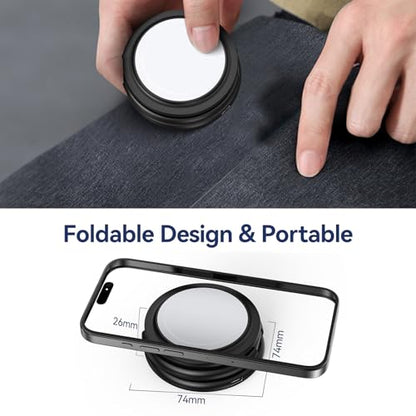 KU XIU X63 3 in 1 Charging Station for Apple, Aluminum Alloy Foldable Magnetic Wireless Charger, Travel Charger for iPhone 17/16/15/14/13/12 Series, Apple Watch & AirPods(with 20W Adapter)-Black - color: Black