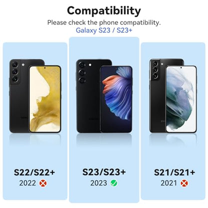 CloudValley [3 Pcs for Samsung Galaxy S24 / S23 / S23 Plus Camera Lens Protector, 9H Tempered Glass Individual Lens Screen Protective Ring 5G, Clear - color: Clear
