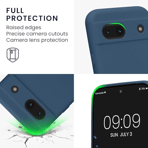 kwmobile Case Compatible with Google Pixel 8a Case - Protective Slim TPU Phone Cover - Soft Matte Finish - Navy Blue - color: navy blue