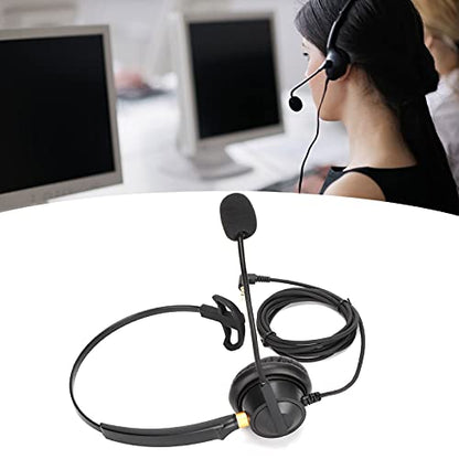 JERYS Telephone Headset, Single Ear Headset, Noise Cancelling Single Ear Customer Service Headphone Ergonomically for Conference Calls for Dictation for Call Center for Business