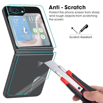 3PCS Clear Screen Protector for Samsung Galaxy Z Flip 5 5G Inner Screen Protection Hydrogel Films Not Tempered Galss (Inferior Posterior Membrane) - size: Posterior Membrane - Lower