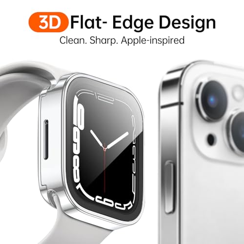 2-Pack Waterproof Case for 41mm Apple Watch Series 9/8/7 - color: Silver/Clear, size: 41mm (Series 9/8/7)