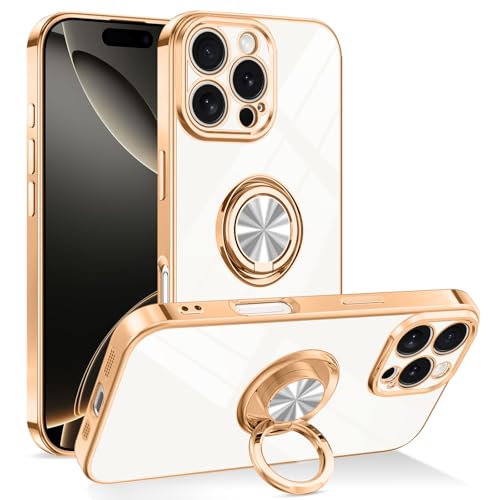 Dinick White for iPhone 16 Pro Max Case with Ring Holder Kickstand - color: White, size: 6.9'' iPhone 16 Pro Max