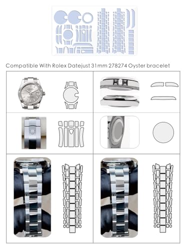2Pack Protective Film for Rolex Datejust 31mm 278274 Oyster bracelet.