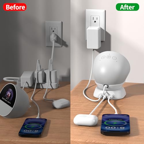 HomeMount Stand for Spot, iPhone & Earbuds with USB Ports, White - color: White