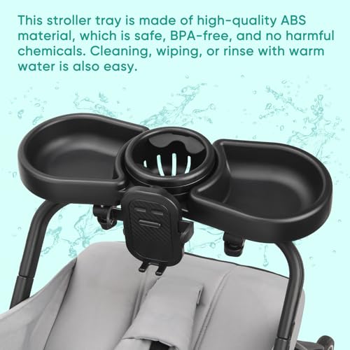 Universal Stroller Snack Tray, 4 in 1 Baby Stroller Tray Attachment - color: Black