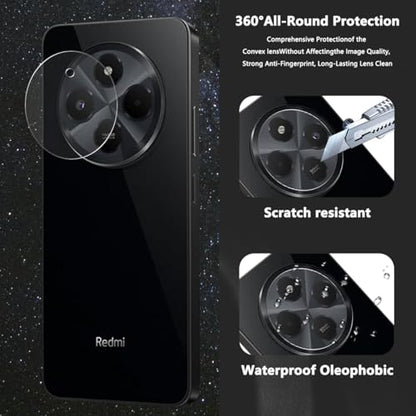 3+2 Pack Tempered Glass for Redmi 14C 4G Screen Protector with Camera Lens Protector, 9H Hardness, HD Clear Film, Case Friendly, Screen Protector for Redmi 14C 4G - size: for Redmi 14C 4G Glass