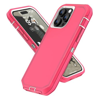 Sansunto Women Case for iPhone 13 Pro Max & iPhone 12 Pro Max, Full Body Protection Heavy Duty Shockproof Silicone Rubber Rugged Durable Phone Cover 6.7 Inch. (Rose) - color: Rose/Cobalt
