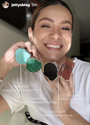 Grips by CRYSTALFY Crystal Phone Grip Holder & Expanding Kickstand-Natural Gemstone Swappable Top Accessory Compatible with iPhone, iPad, Kindle & Mobile Devices (Turquoise Natural Edge, Adhesive) - color: Turquoise Natural Edge, style: Adhesive