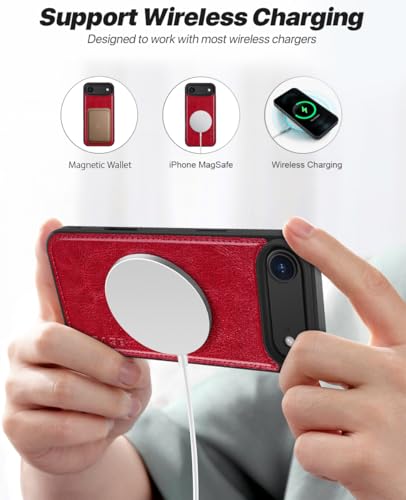 OCASE for iPhone Air Detachable Wallet Case with Card Holder, 2 in 1 PU Leather Flip Folio with RFID Blocking Stand Wrist Strap Shockproof Phone Cover 6.5 Inch 2025, Red - color: Red, size: iPhone Air