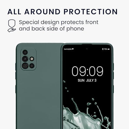 kwmobile Case Compatible with Samsung Galaxy A51 Case -Soft TPU Back Phone Cover - with Metallic Look - Metallic Teal - color: metallic teal, size: Galaxy A51