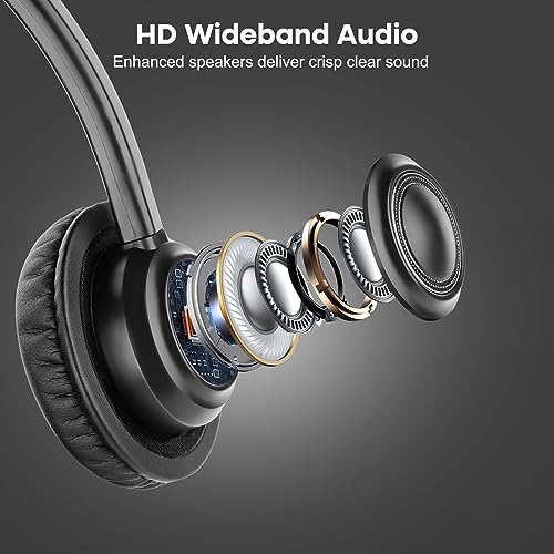 MAIRDI Telephone Headset with RJ9 Jack & 3.5mm for Multipe Devices, Office Headset with Mic Noise Canceling for Call Center, Work with Landline Deskphone Cell Phone PC Laptop