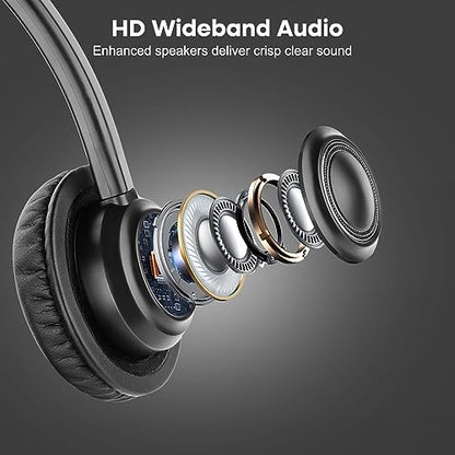MAIRDI Telephone Headset with RJ9 Jack & 3.5mm for Multipe Devices, Office Headset with Mic Noise Canceling for Call Center, Work with Landline Deskphone Cell Phone PC Laptop