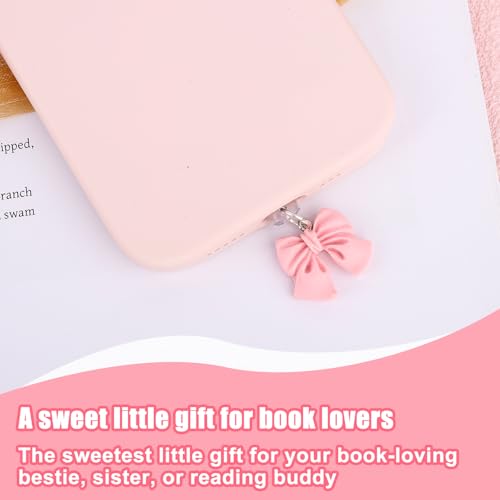 Penitue 4pcs Phone Dust Plug Charms, Creative Charging Port Dust Plug Cover - style: Bow Style
