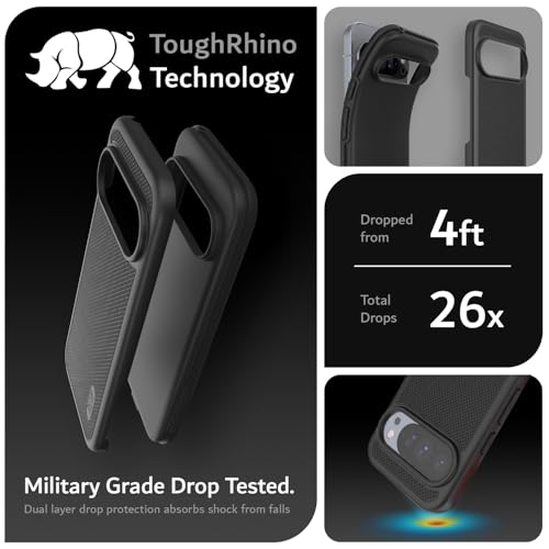 TUDIA MergeGrip Case for Google Pixel 10 / Pixel 10 Pro Cases 2025 – [Military Grade Drop Tested] Dual Layer Rugged Slim Shockproof Heavy Duty Protective Phone Cover - Black - color: Black, size: Pixel 10 / 10 Pro