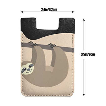 Cute Sloth Phone Credit Card Holders Sleeve Adhesive Wallet Compatible with Most Back of Phones - color: Cute Sloth
