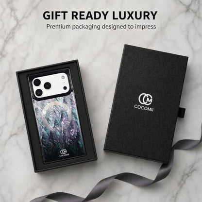 COCOMII Rectangle for iPhone 17 Pro Case, Black Real Mother of Pearl | Compatible with MagSafe Wireless Charging, Shockproof 10ft Drop Protection, Camera & Screen Protection, Premium Glossy Finish - color: Black Real Mother of Pearl, size: iPhone 17 Pro (