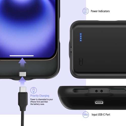 Battery Case for iPhone 16 Pro Max (6.9inch), 13800mAh High Capacity Charging Charger Case 2026 Upgraded Extended Battery Back with Tempered Glass Screen Protector for iPhone 16 Pro Max, Black - size: for iPhone 16 Pro Max (6.9inch)