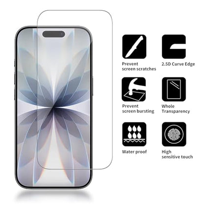 4 Pack Glass Screen Protector Compatible for iPhone 17 6.3 inch 2025 [9H Hardness]-HD Screen Tempered Glass, Scratch Resistant,Easy Install [Case Friendly] - size: iPhone 17