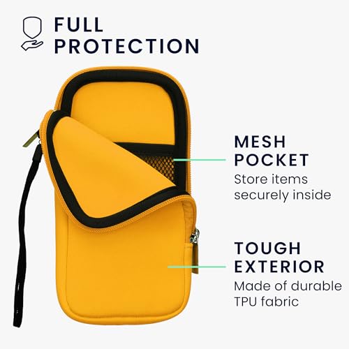 kwmobile Universal Phone Pouch Size XL - 6.7/6.8" - Neoprene Smartphone Pouch with Zip - Water-Repellent Mobile Phone Case - Sleeve in Honey Yellow - color: honey yellow, size: XL - 6.7/6.8"