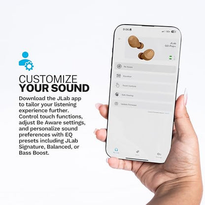JLab Go Air Pop+ Tones True Wireless Earbuds, in Ear Bluetooth Headphones with Microphone, 35H Playtime, USB-C Charging Case, Dual Connect, EQ3 Sound, 4625 W - color: B-4625 W, style: Nude