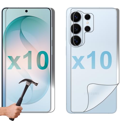 10 Set Tempered Glass Screen Protector for Samsung Galaxy S26 ULTRA Front and Soft Film Back Bulk