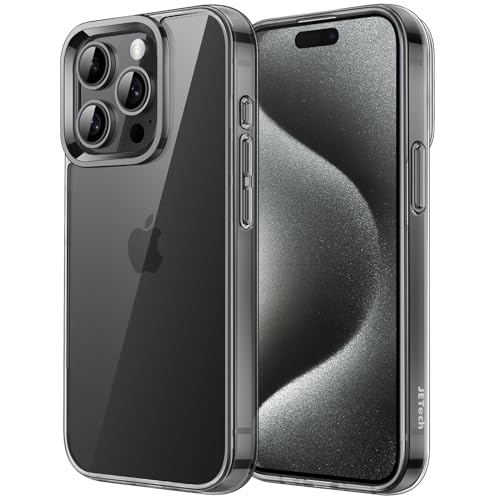 JETech Case for iPhone 15 Pro 6.1-Inch, Non-Yellowing Shockproof Phone Bumper Cover, Anti-Scratch Clear Back (Black) - color: Black, size: iPhone 15 Pro