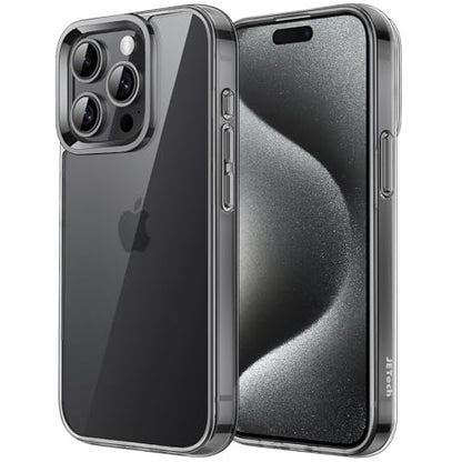 JETech Case for iPhone 15 Pro 6.1-Inch, Non-Yellowing Shockproof Phone Bumper Cover, Anti-Scratch Clear Back (Black) - color: Black, size: iPhone 15 Pro