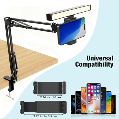 Desk Selfie Light with Overhead Phone Mount, Adjustable Arm