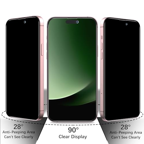 2 Pack Privacy Screen Protector for iPhone 15 Plus 6.7 Inch - size: iPhone 15 Plus 6.7-inch
