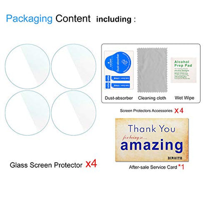 Diruite 4-Pack for Garmin Vivoactive 3 Tempered Glass Screen Protector, 2.5D 9H Hardness Screen Protective Film [Anti-Scratch]