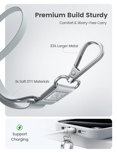 Lamicall Wide Phone Lanyard Crossbody, Phone Strap Crossbody 2 Pack - color: Grey