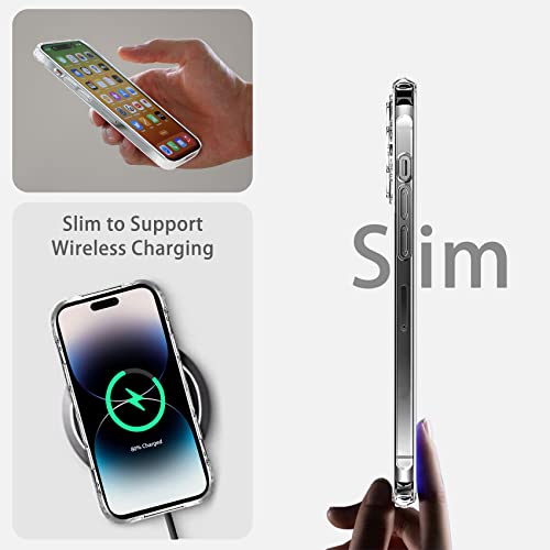 JJGoo Compatible with iPhone 14 Pro Max Case Clear, Non-Yellowing Shockproof Phone Case for 14 Pro Max, Slim Anti-Scratch Hard PC Back Protective Cover Bumper 2022 - color: Clear