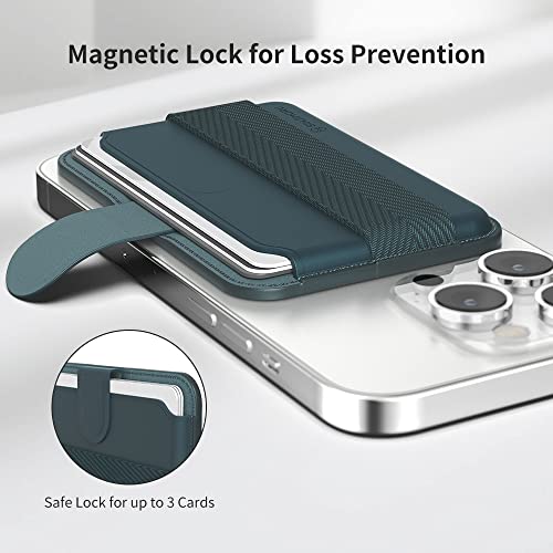 Sinjimoru Pull Tab Magnetic Wallet for MagSafe, Grip Band, Brown - color: Band Brown