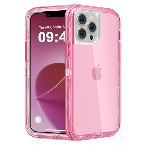 Follaroma for iPhone 12 Case/iPhone 12 Pro Case, 6.1'', Crystal Pink | Heavy Duty Shockproof Protection Phone Cases, Anti-Drop, Military Grade Dual Layer Transparent Rugged Protective Cover - color: Pink, size: iPhone 12/iPhone 12 Pro 6.1''