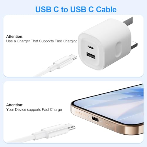 USB C Cable 10 FT 2-Pack,Data Transfer and Fast Charging Cable - size: 10FT+10FT