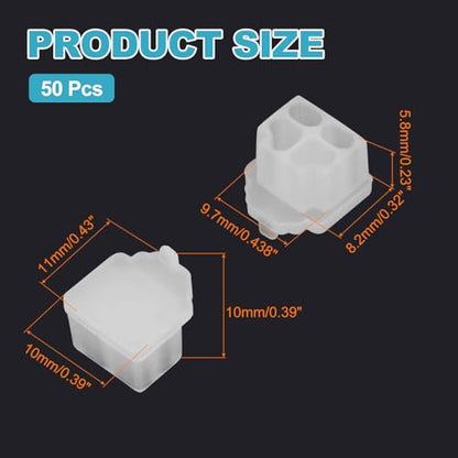 MECCANIXITY Clear RJ11 Port Duct Covers Caps, Silicone Anti-Dust Plugs Caps Protector Covers for Computer Digital Socket Printer, Modem, Router, Telephone Jack, Pack of 50 - color: Clear