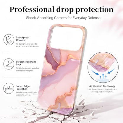 Case Compatible with iPhone 17 Pro Max, 2025 Anti-Yellow Ultra Transparent Soft TPU Phone Case, Shockproof Anti-Slip Slim Lightweight Full Coverage Protective (Marble Pattern 3) - color: Marble pattern 3