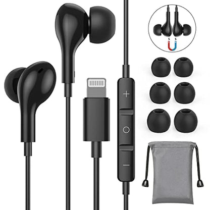 Guguearth Lightning Headphones Earphones Wired,MFi Certified & Magnetic