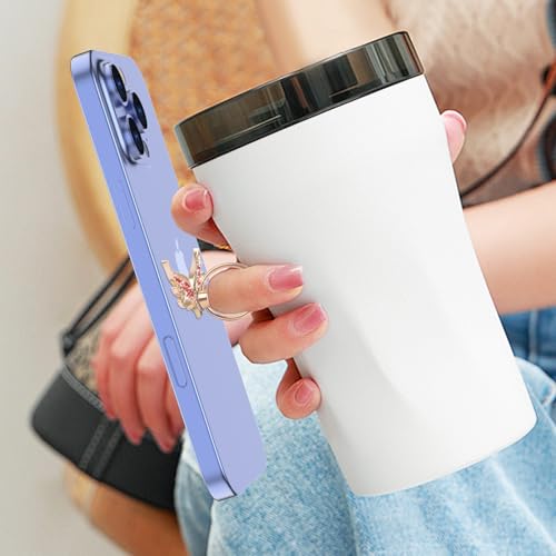 Phone Finger Ring Stand,2 Pack Luxury Glitter Diamond Universal Metal Kickstand for iPhone 17/16/15/14/13 Pro Max, Galaxy S25/S24/S23/S22 Ultra, Finger Ring Grip Holder,Peacock/Wings