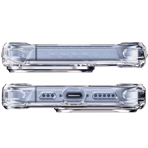 REBEL iPhone 15 Pro Clear Case [Crystal Series Gen-5] Transparent, Dual Anti-Scratch, Non-Yellowing PC, Protective Shockproof Bumpers, Metal Lens & Buttons, 6.1 Inch Phone 2023 (Clear, No Magnet) - color: Crystal Clear, No MagSafe, size: iPhone 15 Pro