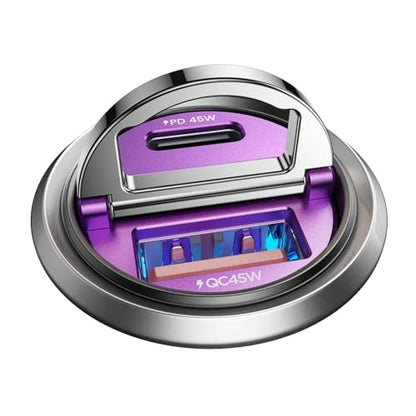 MRGLAS 90W USB C Car Charger Fast Charging [Invisible & All Metal Design] - color: Purple
