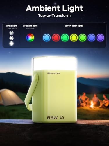 65W Power Bank 40000mAh Laptop Portable Charger Battery Pack - Green - color: Mint Green