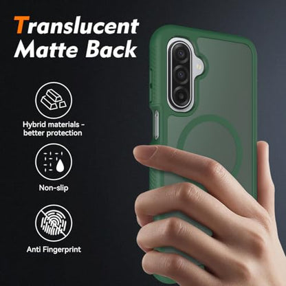 Magnetic Phone Case for Samsung Galaxy A37 / A36 /A56, Army Green - color: Army Green