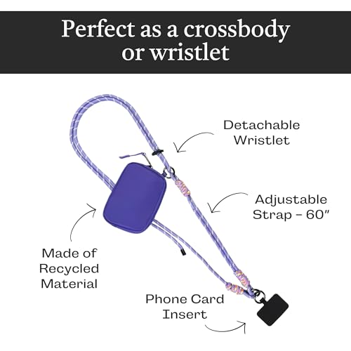 Save the Girls Active Clip & Go Phone Lanyard Rope Strap, Purple - color: Purple