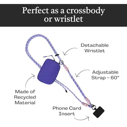 Save the Girls Active Clip & Go Phone Lanyard Rope Strap, Purple - color: Purple